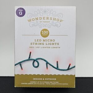 Wondershop Target 100 LED Micro‎ String Lights Red Green Wire Indoor Outdoor 9ft